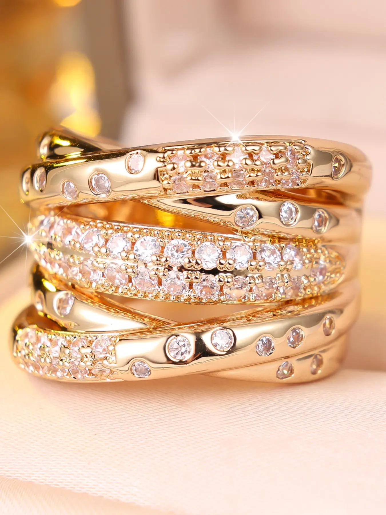 Personalized Wide Wrap Rings for Women and Man Synthetic Zirconia Stackable Ring Delicate Jewelry Perfect for Engagement Weddings, Daily Wear Anniversary Gift for Her