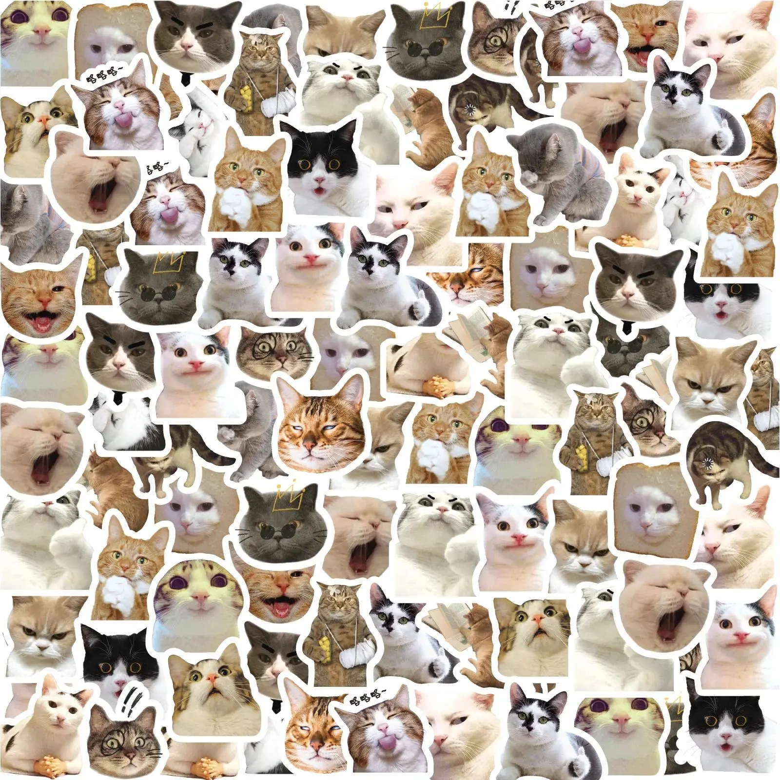 46pcs/Bag Cat Craft Stickers - Decorative Stickers for Suitcase, Skateboard, Luggage, Laptop, Phone - DIY Stationery School Supplies Party Gift