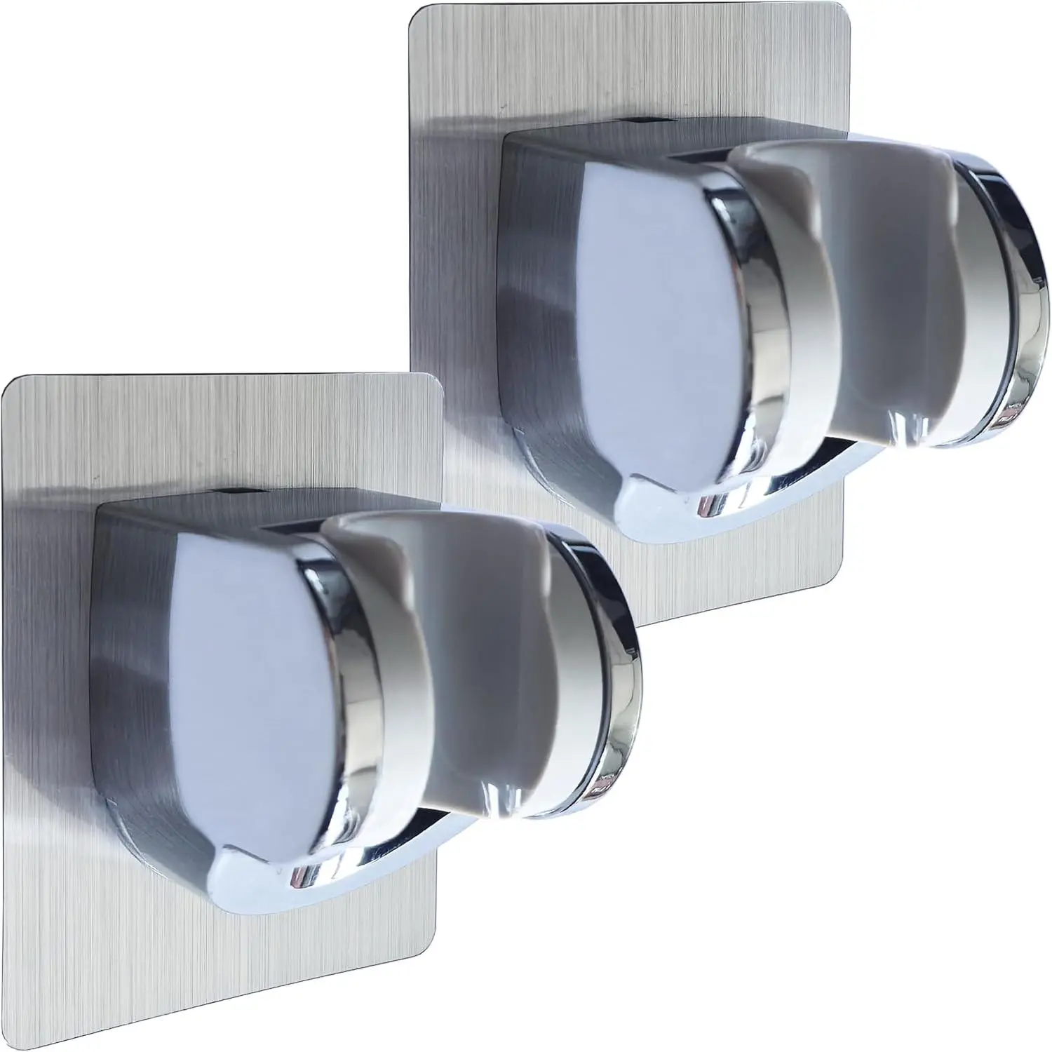 2 Pack  Adhesive and  Shower  Holder, Adjustable Handheld Shower Holder Wall Mount Shower Bracket