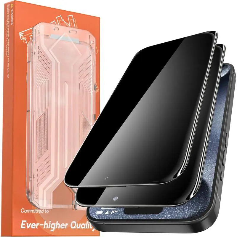 Tempered Glass Privacy Screen Guard for iPhone 17/16/15/14/13/12 Pro Max Plus, 9H+ Durable, Auto Positioning, Bubble Free, High Def., Easy Installation Phone Accessories for iPhone Series, Privacy Screen Protector,back to school,back to school haul