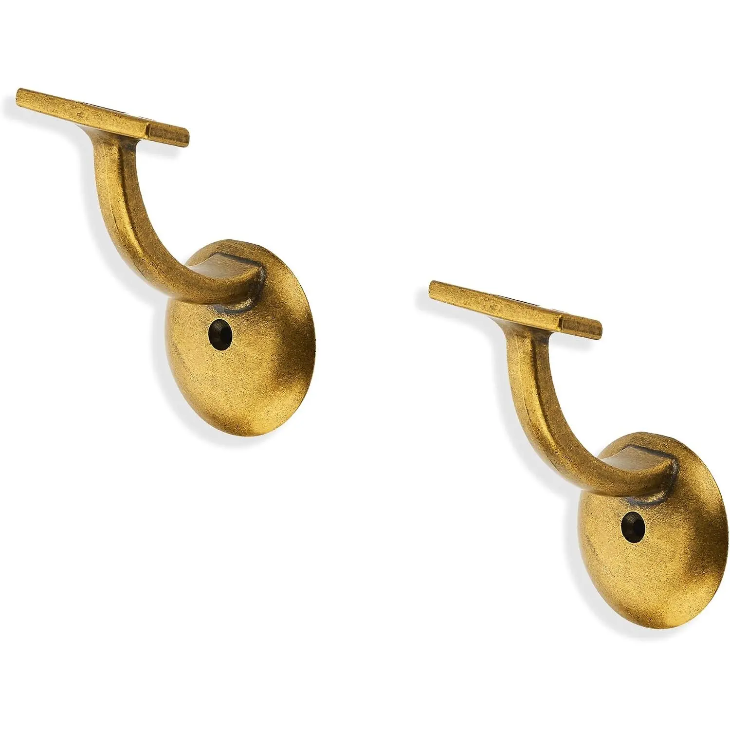 2 Pack Antique Brass Handrail Stair Brackets Stair Heavy Duty Stair Brackets Support Handrail Brackets for Stairways