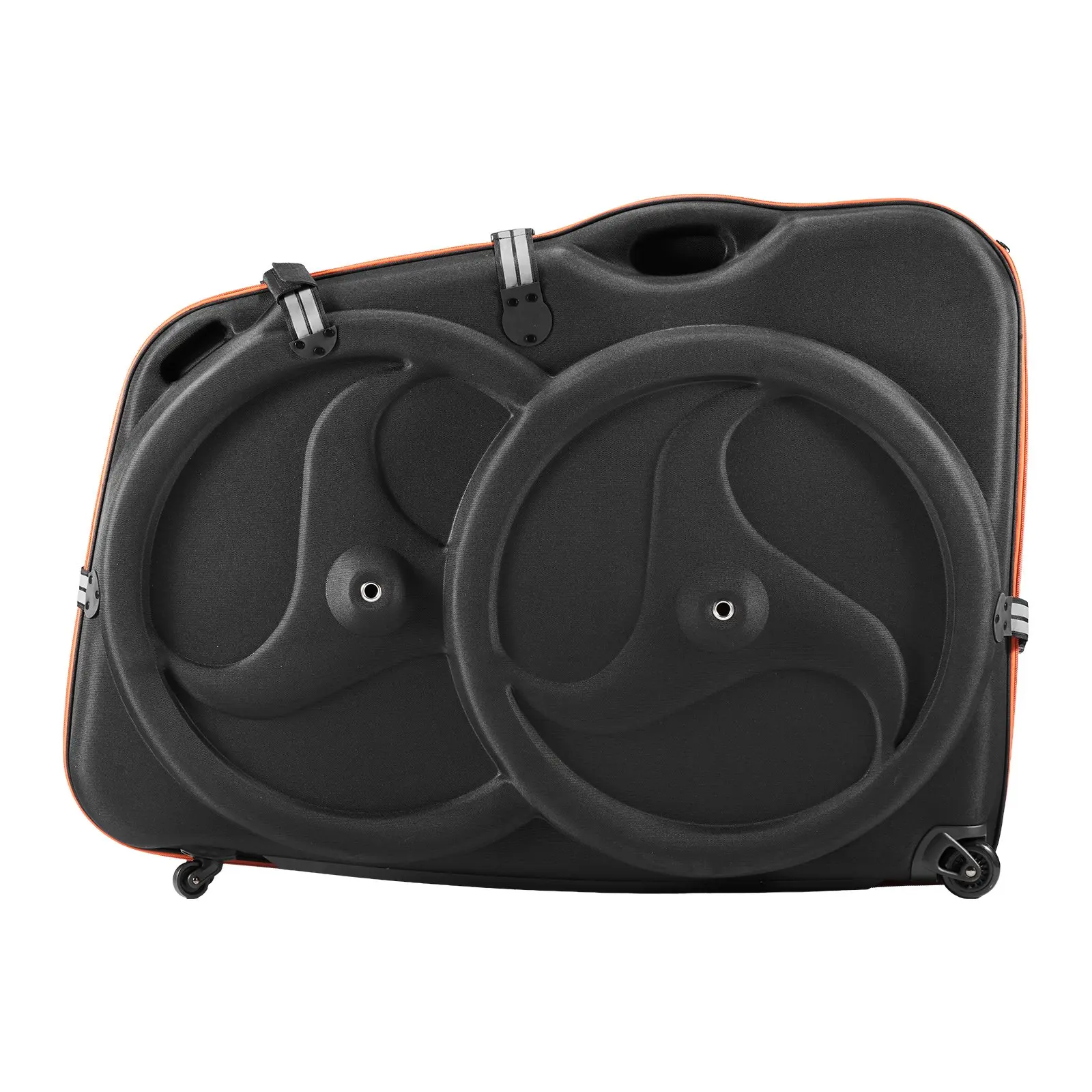 Bike Travel Case, Bicycle Travel Bag with EVA Hard Shell, Quick-Release Buckle, Dual Zipper, TSA Lock and Wheels, Black Bicycle Case for Airplane, Easy Transportation Bag for 700C Road Bike