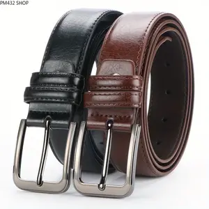 Men’s Vintage Leather Belt – Minimalist Buckle Belt for Jeans, Classic Casual Waist Strap, High Quality Fashion Waistband for Daily Wear & Wholesale Supply