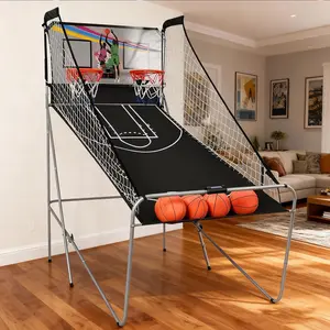 Foldable 2-Player Electronic Double Shootout Basketball Arcade Game - LED Scoring, 8 Game Modes, Indoor Sports Toy for Youth, Boy Gifts