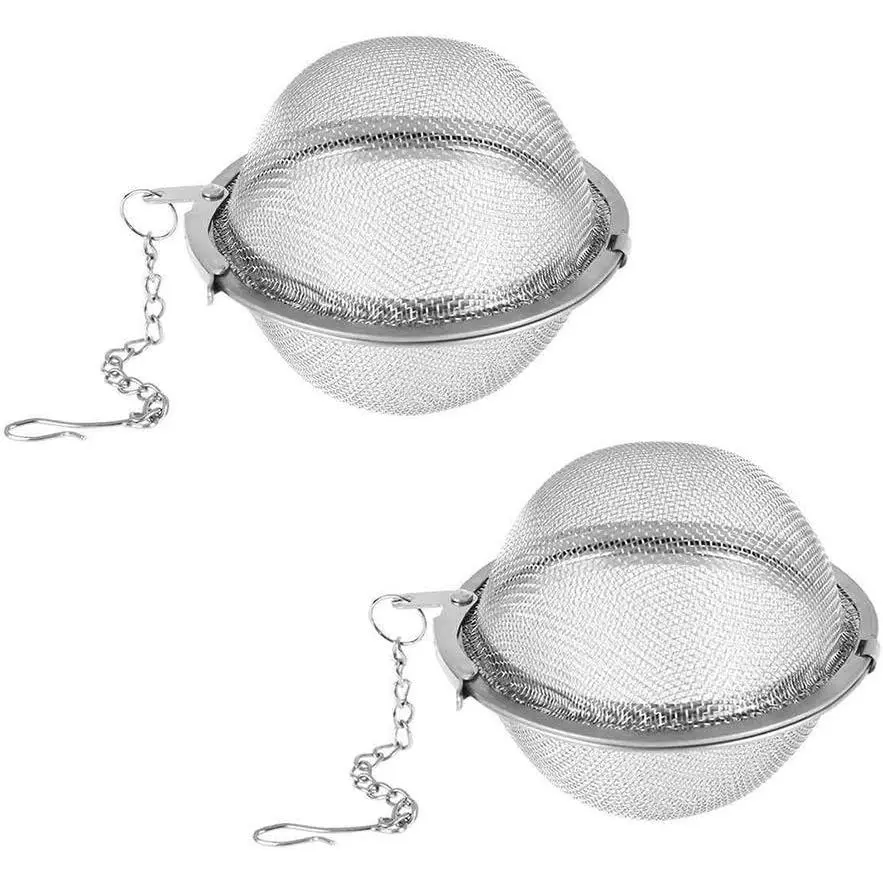 Steeper, 2 count Mesh  Infuser   Filter  Interval Diffuser with Extended Chain Hook for Brew Loose Leaf  and Spices & Seasonings