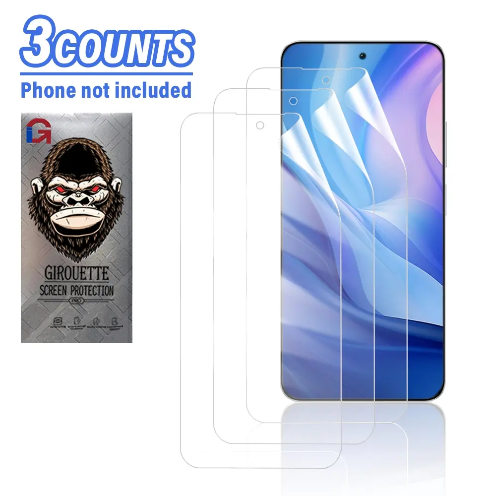 3Pcs HD Hydrogel Screen Protector for Poco X3/X4/X5 Series, Flexible Anti-Scratch Anti-Fingerprint Hydrogel Film, 0.23mm Ultra Thin, Full Coverage Fit, Fast Touch Response
