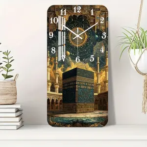 1 Silent Non-Ticking Wall Clock - Acrylic Arabic/Islamic Style Design, with High-Definition Glossy Dial and Pointers, Modern Silent Timepiece, Suitable for Offices, Conference Rooms, and Decoration (Batteries Not Included)