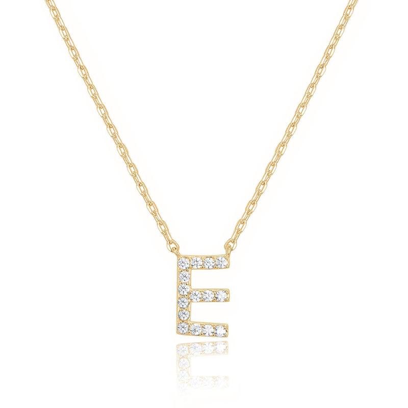 Dainty Pave Letter Necklace - 18K Gold Plated Initial Necklace - Diamond Letter Pendant Necklace- Gift for Her-  Valentine's gift for gf