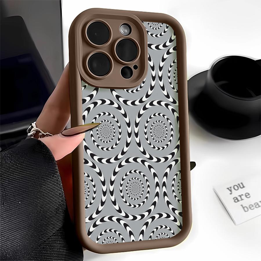 Phone Case: 1pc Optical Illusion Spiral Pattern Phone Case Suitable for Apple iPhone 17 E Air Pro ProMax iPhone16 15 14 Plus 13 12 Mini 11 X XS XR Antidrop Softshell Modern Fashion Can Be Given to Friends