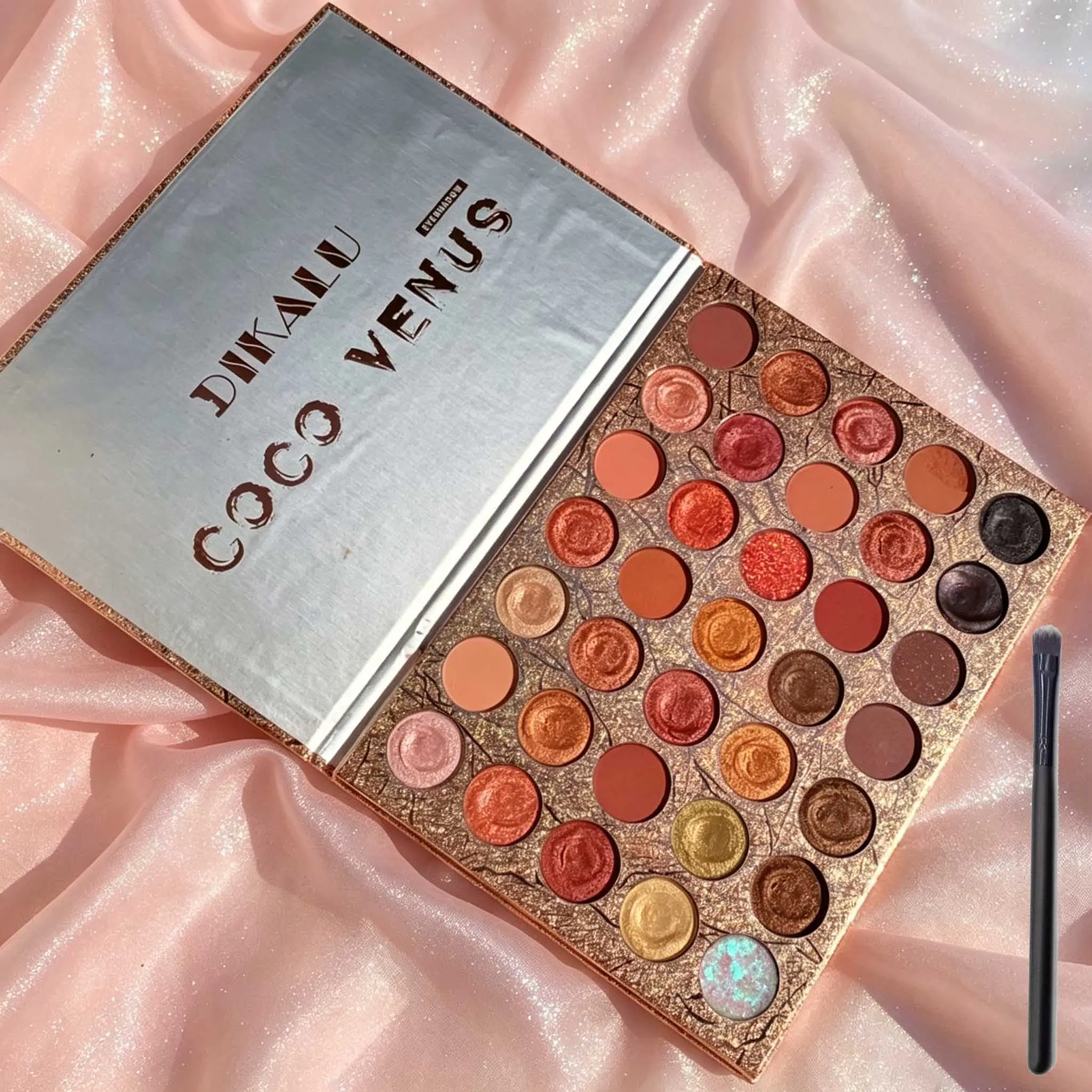 DIKALU 35 Colors Unicorn Cosmetic Eyeshadow Palette with Makeup Brush, Shimmer Matte Creamy Potato Mud Eyeshadow, Luminous Eyeshadow, Waterproof Long Lasting for Pure Desire Daily Makeup