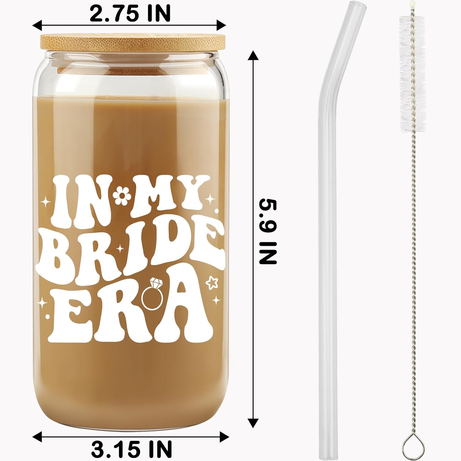Fiance Engagement , In My Bride Era Glass Cup, Future Wife Present ...