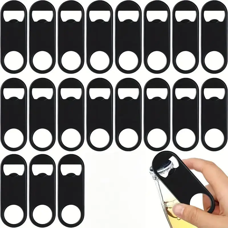 Stainless Steel Bottle Openers, 20-Pack for Beer & Soda, Durable Metal Drink Opener Set for Home, Bar, or Restaurant Use