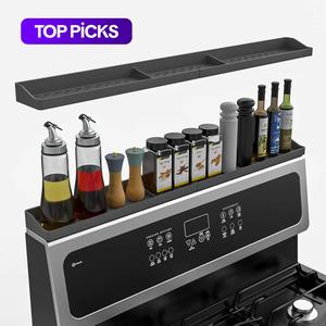 silicone magnetic organizer storage spice rack, candy kitchen gadgets storage rack, kitchen stove top storage organizer, room accessories stove top organizing shelf, home organizers,      kitchen accessories, household items