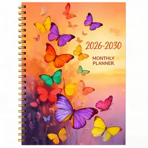 2026-2030 Monthly Planner/Calendar - January 2026 to December 2030, 5-Year Monthly Planner, Colorful Butterfly Themed Cover Design Notebook, Yearly Calendar Planning, Monthly Tabs, 60-Month Calendar, 5.5 x 8.3 Inches, Thick Paper, Elastic Cover, Durable D