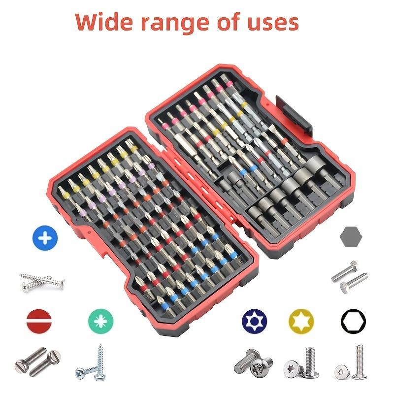 Impact Driver Drill Bit Set, Magnetic Nut Driver Set, S2 Steel Cross Slot, Slotted, Square, Star, Hex, Torx Bits, Screwdriver Bit Set, Power Tool Accessories