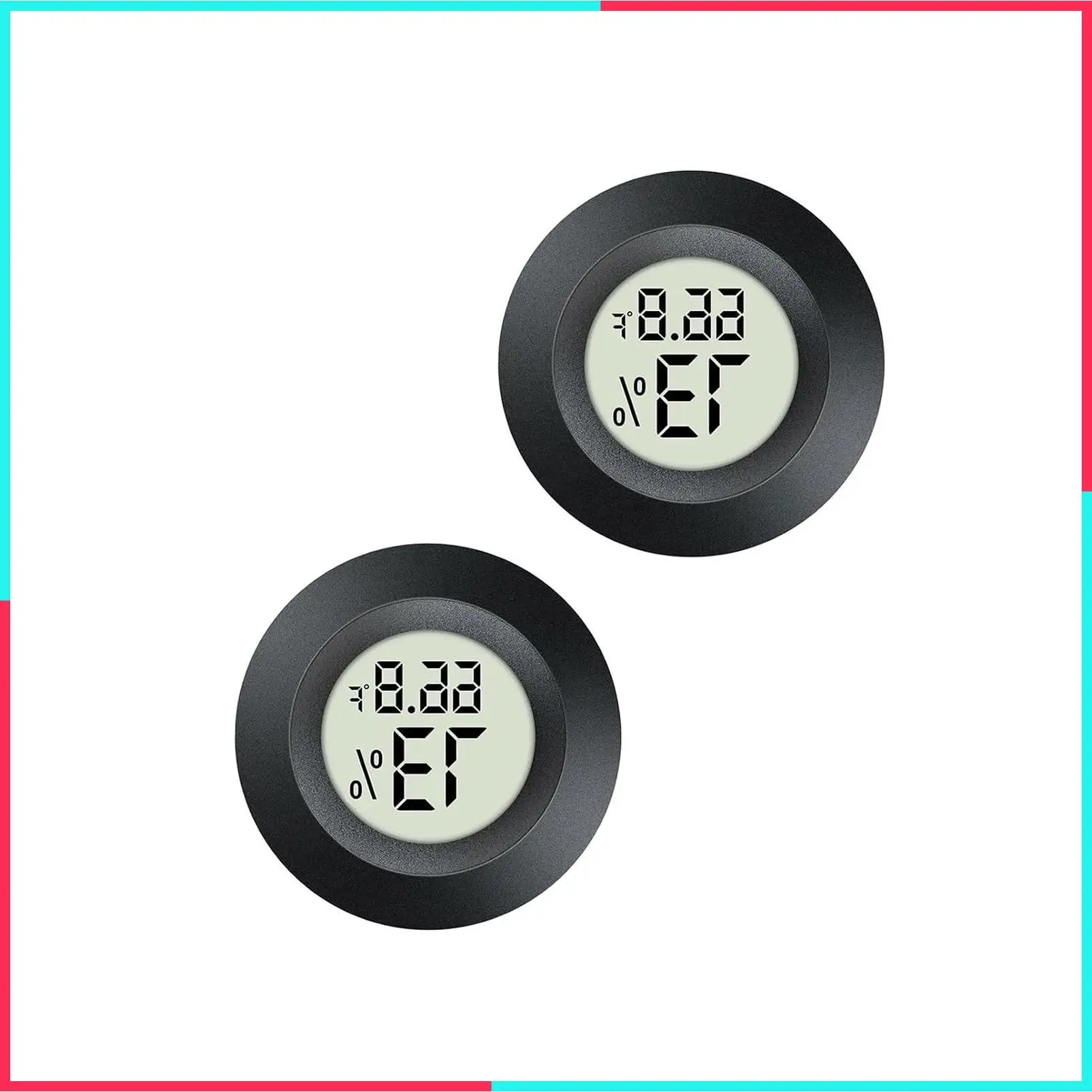 2pcs Mini Hygrometer Thermometer Indoor Outdoor Humidity Temperature Meter Gauge with Fahrenheit/Celsius Switchable for Reptile Jars and 3D Printer