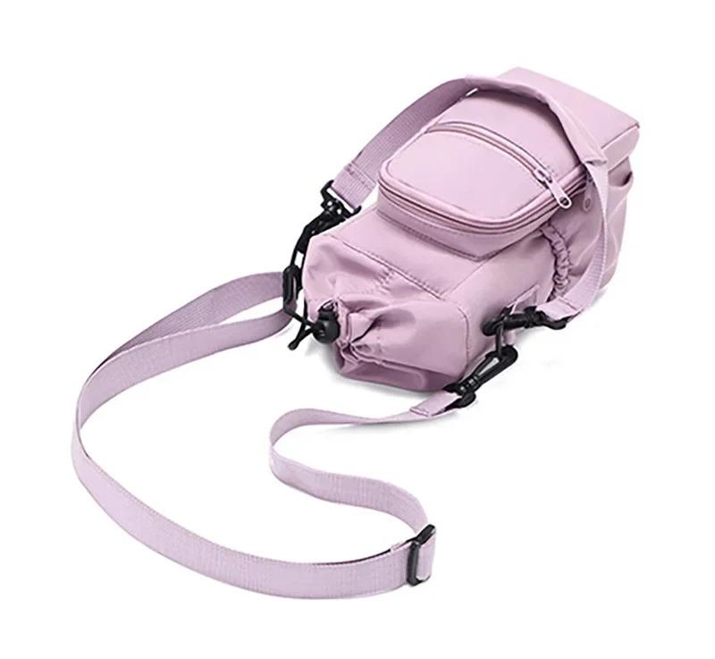 Multifunctional Portable Lightweight Compact Water Bottle Bag with Adjustable Strap Thermal Mugs Insulated Protective Cover Phone Pocket Outdoor Cycling Sports Travel Bags