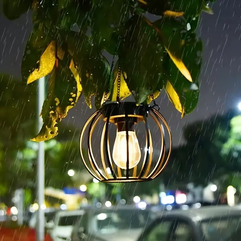 2 Piece Retro Metal Solar Pumpkin Lanterns, Warm Light Solar Landscape Decor, Ideal for Garden, Courtyard, Pathway, Festival Decoration, Outdoor Landscape Lighting