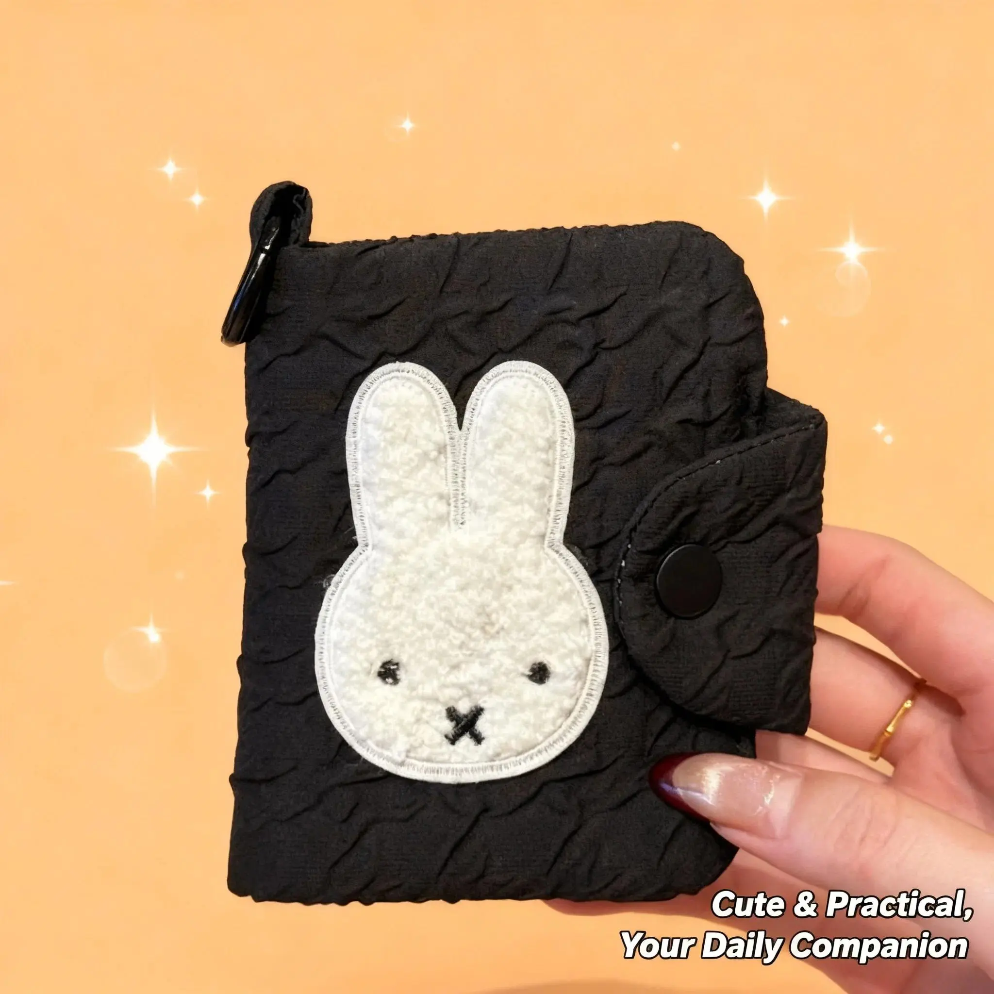 Women's Kawaii Miffy Cartoon Print Clutch Bag, Cute Look ID Card Wallet with ID Card Slot, Birthday Gift Ideas for Girls (Christmas Gift Option)
