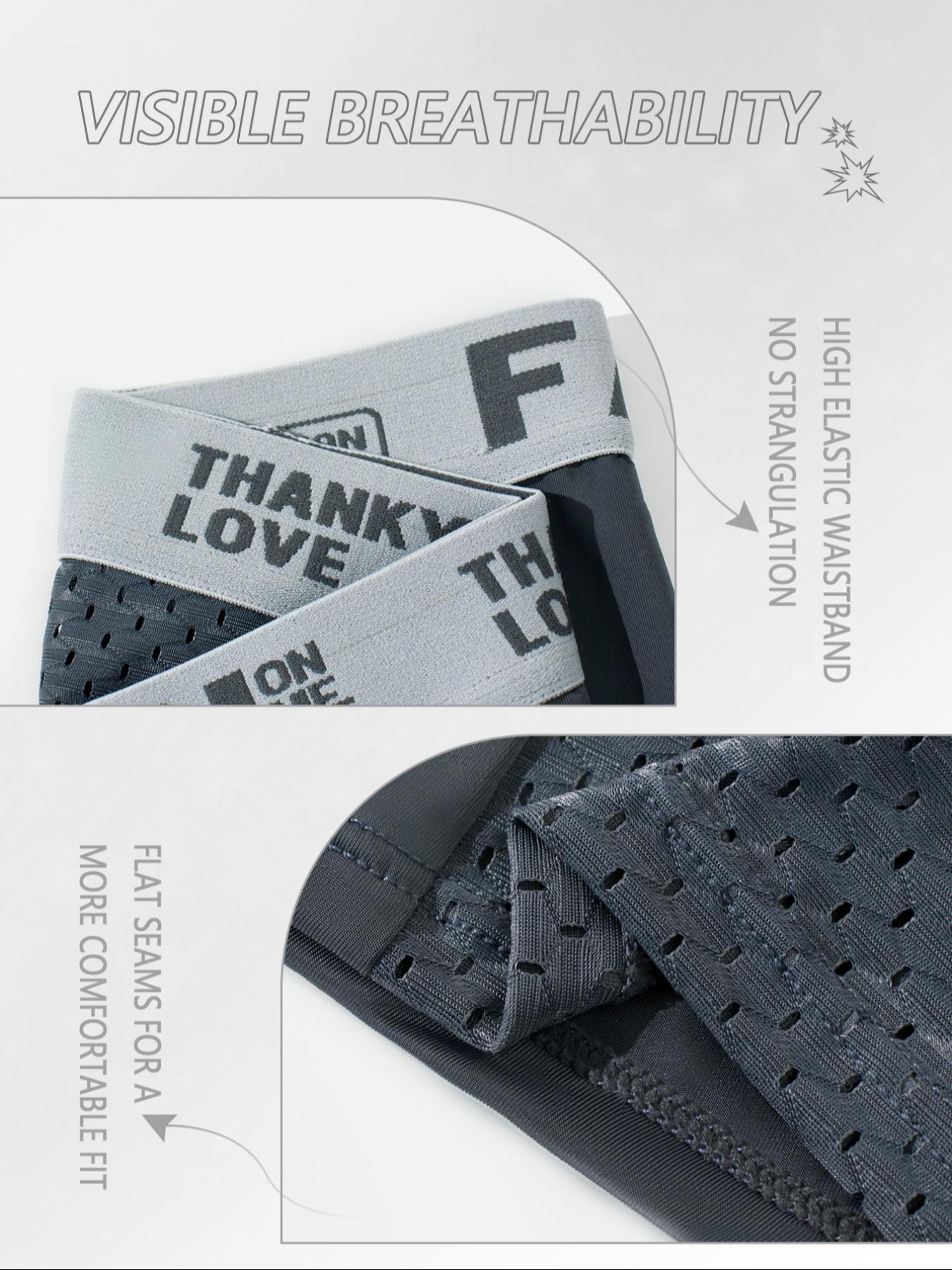 Men's Ice Silk Fiber Breathable Mesh Briefs, Medium Stretch Semi-Transparent Sports Underwear, Moisture-Wicking Gym Shorts, Breathable Elastic Underwear, Sports Fitness Underwear