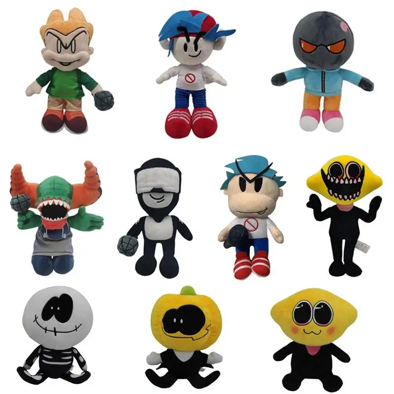 1pcs 20-26cm Friday Night Funkin Plush Doll Skid Pump Friday Whitty Boyfriend Plush Soft Stuffed Ditto Plush Toys Children Kids Popular toys