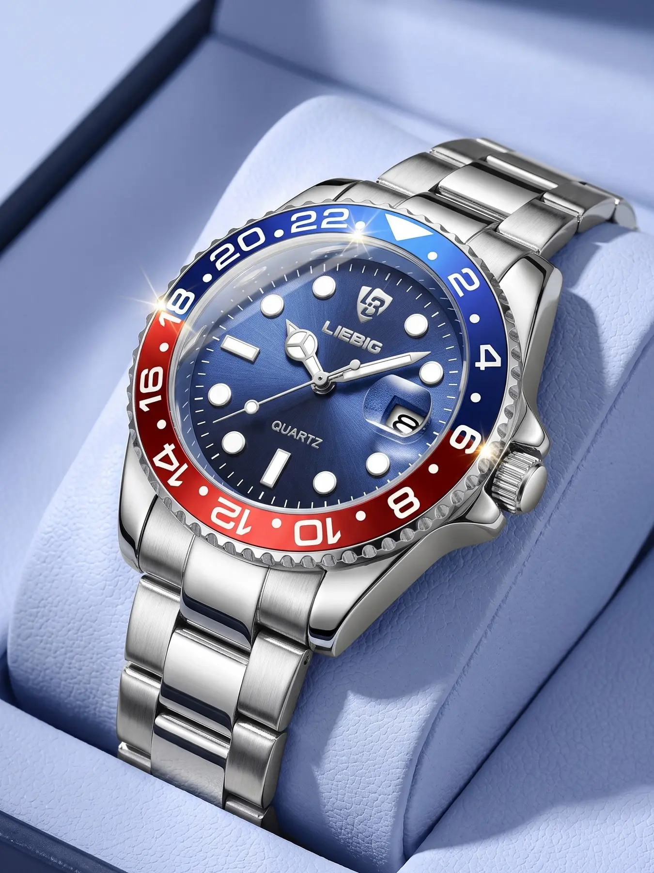 Liebig Men's Business Fashion Quartz Watch, Calendar Waterproof Party Watch, Trendy Birthday Gift Watch, Unique Design Dial, Casual Style