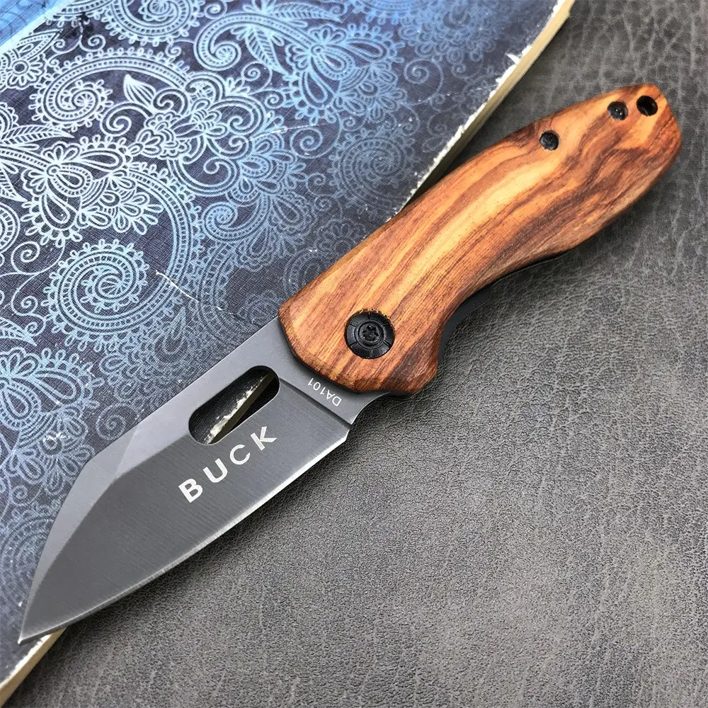 Portable Outdoor Fishing Hiking Pocket Knife, New High-Quality Camping Jungle Folding Knife, 440 Steel Blade + Rosewood Handle, Durable Tool