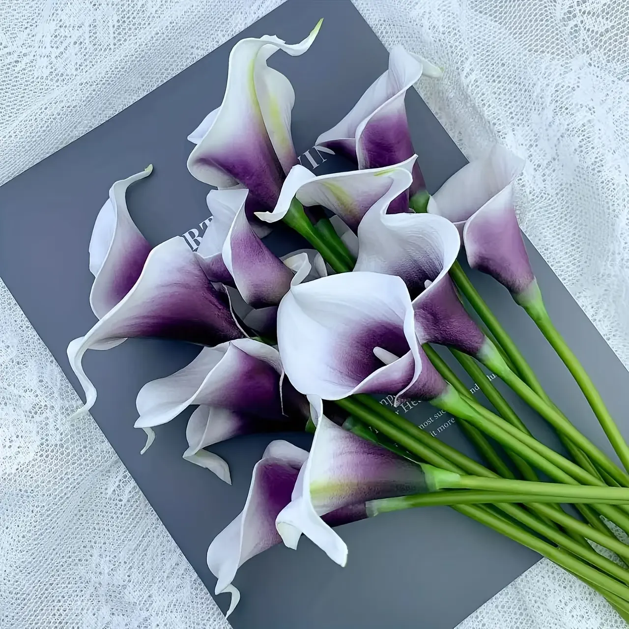 8pcs Artificial Calla Lilies - Realistic Carla Calla Lily Flowers Suitable for Wedding, Party,, Table Centerpieces - Elegant Faux Lilies with, No Maintenance Required