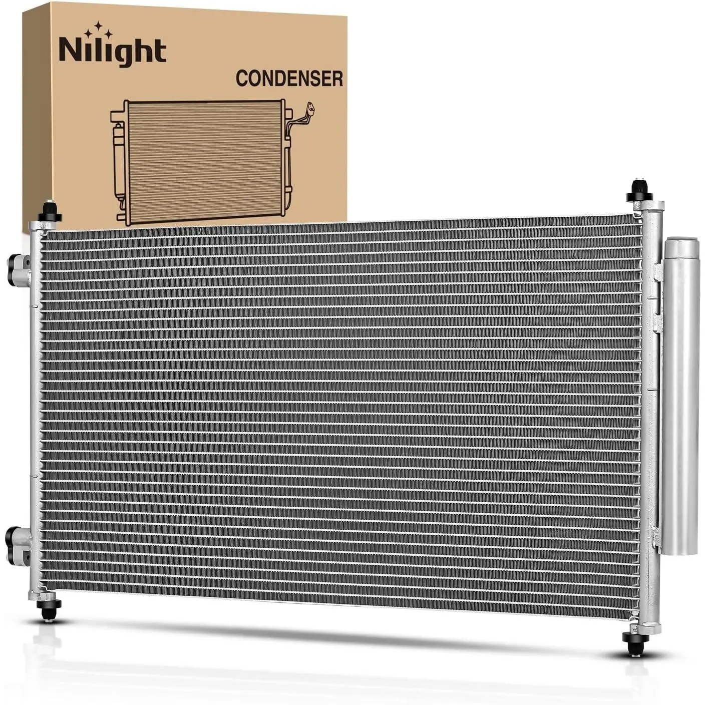 Nilight AC Condenser Compatible with Honda CR-V EX EX-L LX 2007-2011 Honda CR-V SE 2011 Air Conditioning A/C Condenser with Receiver Drier Replace# 3599, 7013599, HO3030150, ACA84490, 80110-SWA-A01