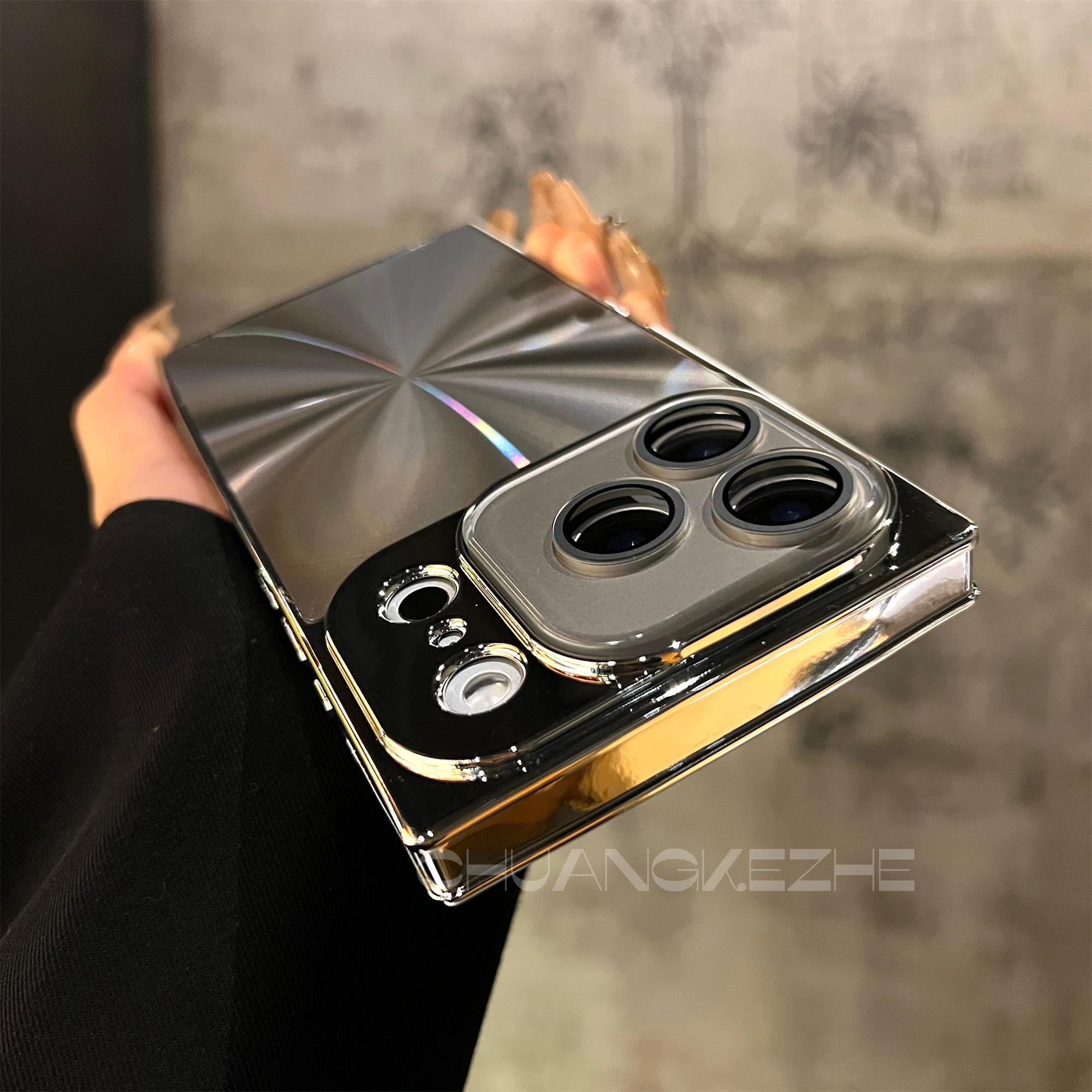 High-quality Square Aurora Electroplated Frame Case for iPhone 17 Pro Max 16 15 14 13 with HD Lens Protector & Crystal-Clear Camera Protection Casing Cellphone Protective  Smartphone Cover