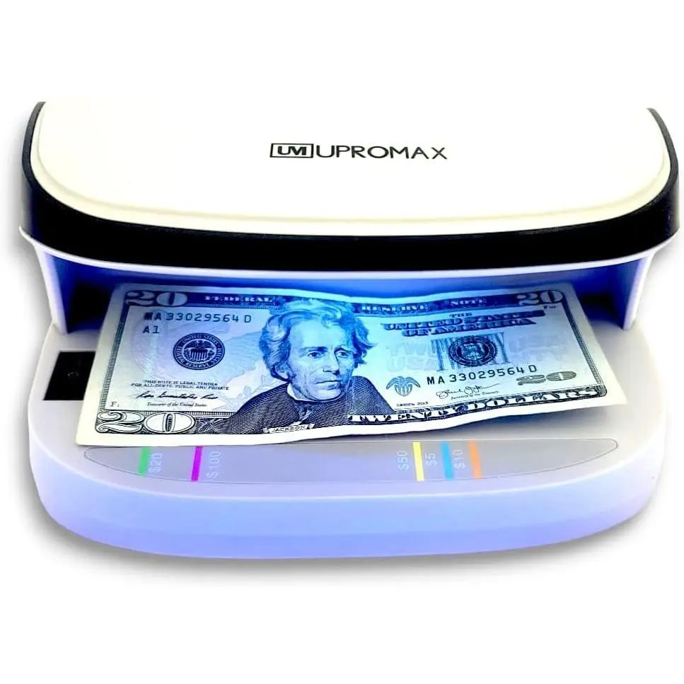 UV Counterfeit Bill Money Detector MIUX09, Portable, Rechargeable, Lightweight, Bills Credit Cards Banknote Passports IDs All Currencies, Auto ON/Off, LED Light Currency Check Billetes Falsos