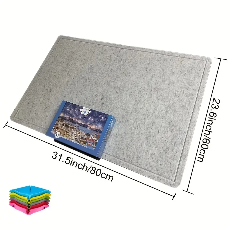 Felt Portable Puzzle Board with 6 Separate Storage Trays, Holds Up To 1000 Puzzle Pieces, Modular Multifunctional Jigsaw Puzzle Accessory, Creative Game Tool & Ideal Puzzle Gift for Puzzle Lovers