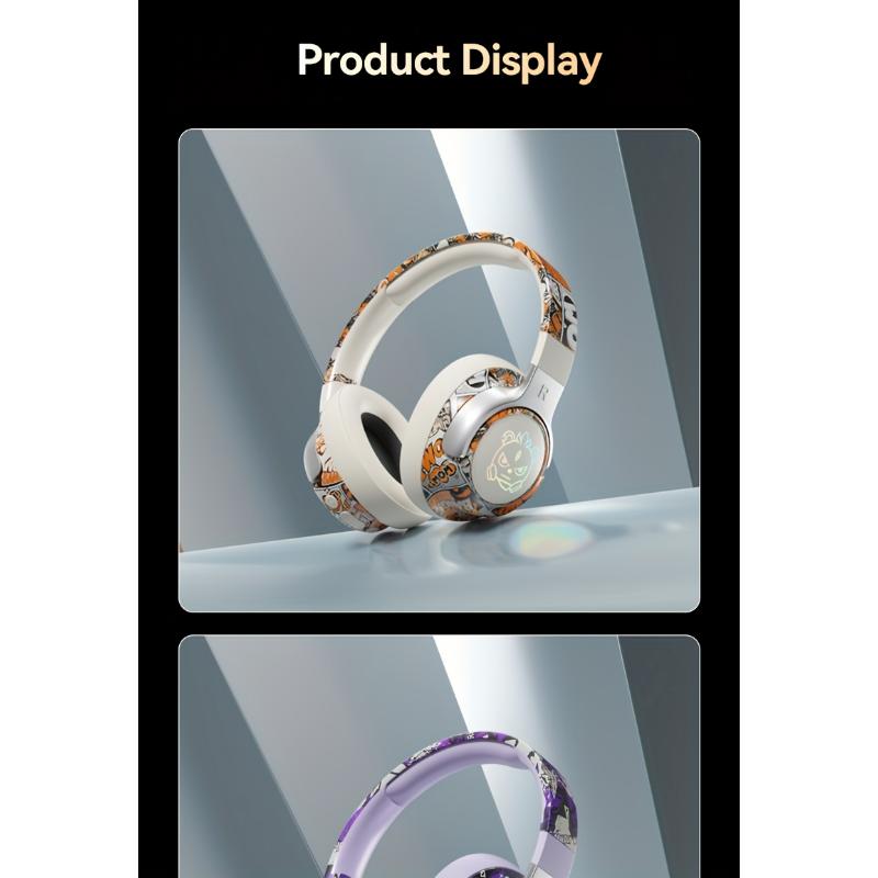 Wireless Gaming Headsets, 5.3 Generation, Wireless 360° Stereo, Light Folding Design, Noise-cancelling Microphone, Type-C Charging & USB-C Interface, Clear Call Music, Sports Music Compatible, Wireless Gaming Headset