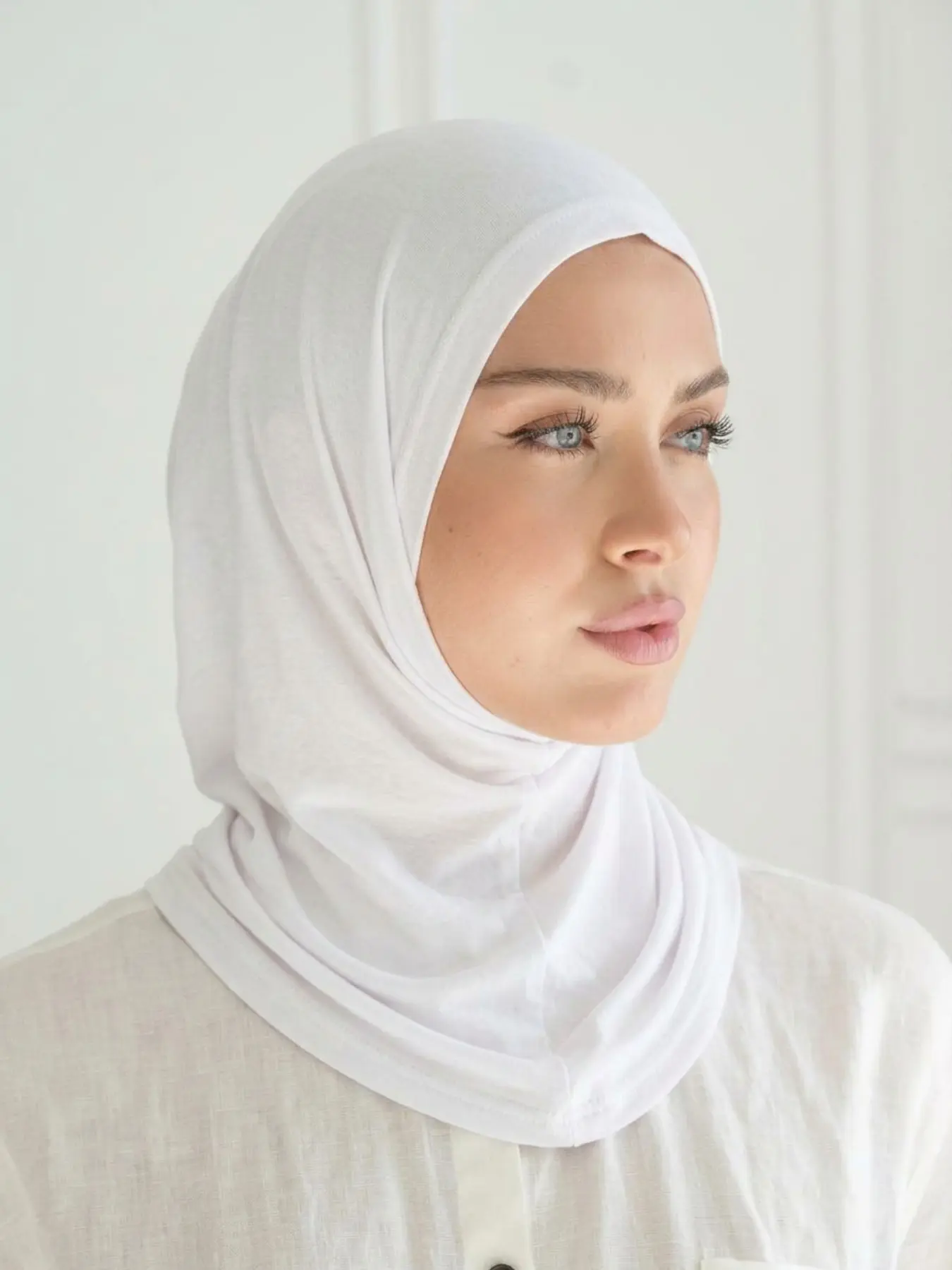 Women's Inner Cap Underscarf Hijab Cap, Turban Hat for Hijab Fashion, Solid Color Chin Elastic Head Cap & Neck Scarf, Winter Fall Accessory Hijab Undercap