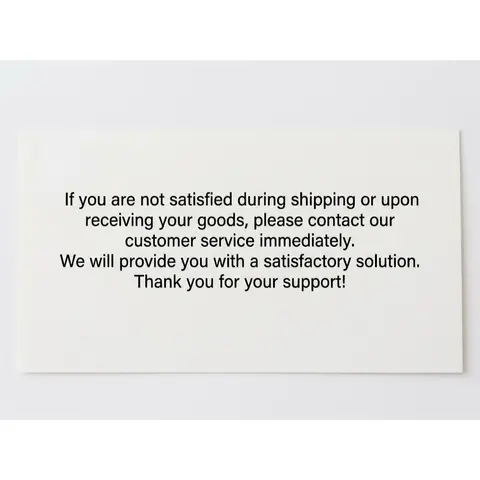 Shower Curtain- After-Sales Card