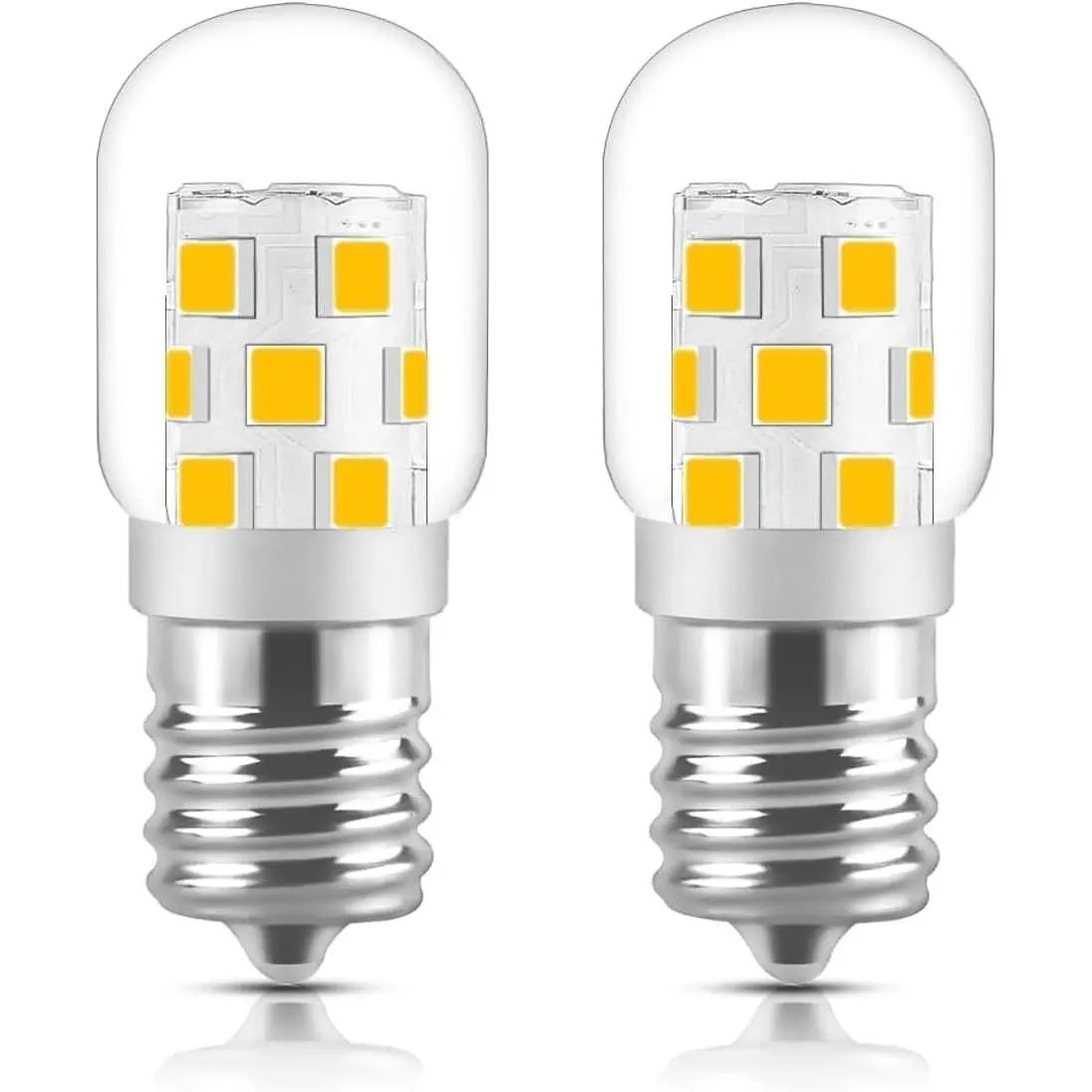 LED Microwave Light Bulb Under Hood 40W Equivalent-125V E17 Base for Whirlpool Microwave Light Bulb - 3W 400LM Dimmable Range Hood T7 Appliance Oven Light Bulbs, 2 Packs (2700K Warm White)