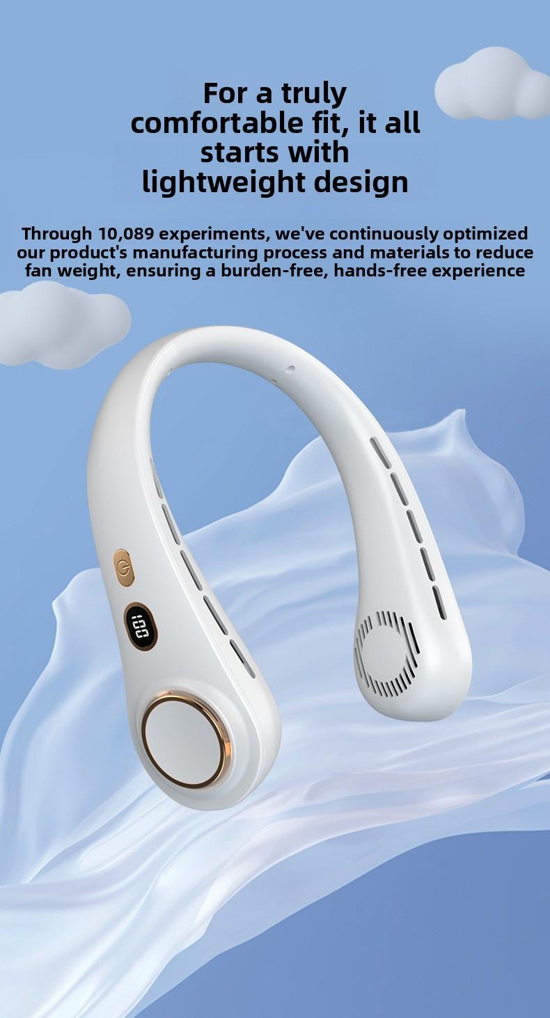 New Neck-Hanging Bladeless Fan USB Rechargeable Office Lazy Person Portable Silent Mini Fan