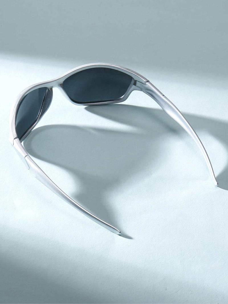 Unisex Vintage Y2k Style Sunglasses, Trendy Casual Sporty  Wrap Around Sunglasses for Everyday Use, Fashion Accessories for Outdoor Activities, Lightweight Durable Sunglasses