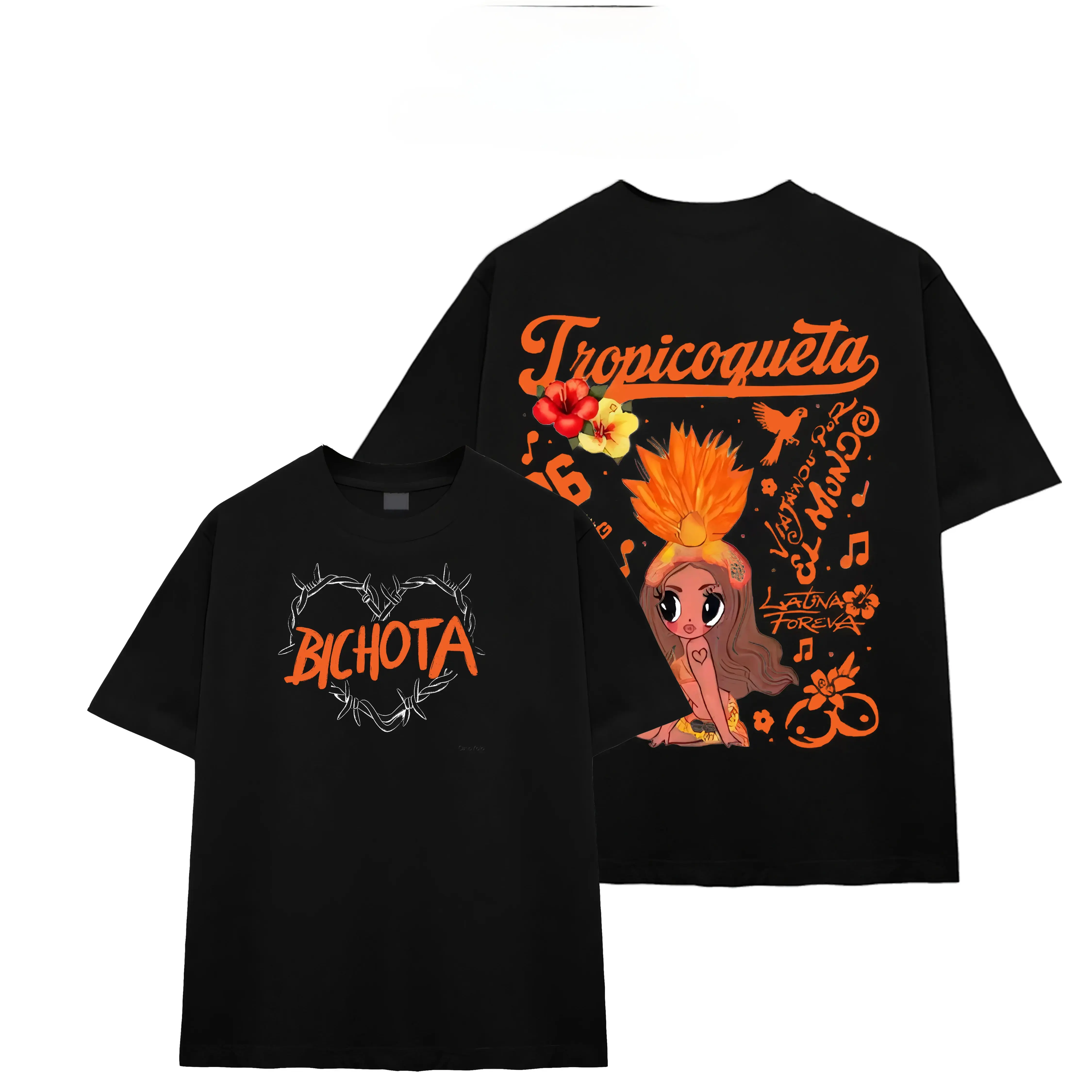 Latin Bichota Inspired Graphic T-Shirt, Tropitour Style Premium Cotton Tee, Latin Pop Queen Fan Shirt, Cute Summer Festival Concert Merch, Unisex Casual Streetwear Top