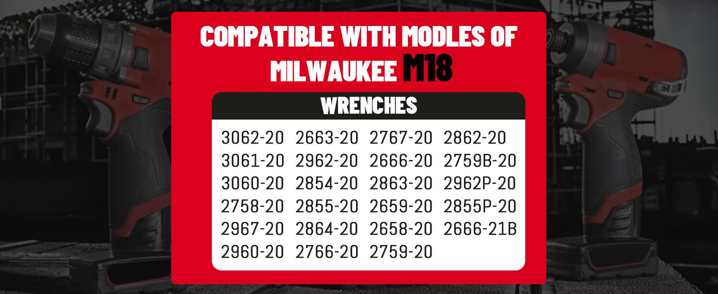 Case for M18 Impact and Torque Wrench - Waterproof Hard Tool Box for Milwaukee Set, Power Tool Combo Kit Bag for 18V 20V 2/1 3/4 3/8 Cordless Torque Wrenches/Battery (Case Only)