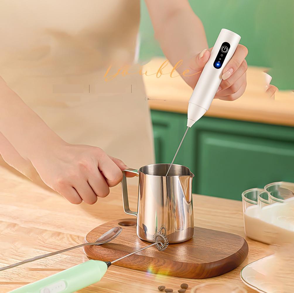 Rechargeable Coffee Frother Handheld Milk Frother Electric Blender Whisk Drink Mixer Mini Foamer for Lattes Cappuccino Matcha Hot Chocolate Compact Portable