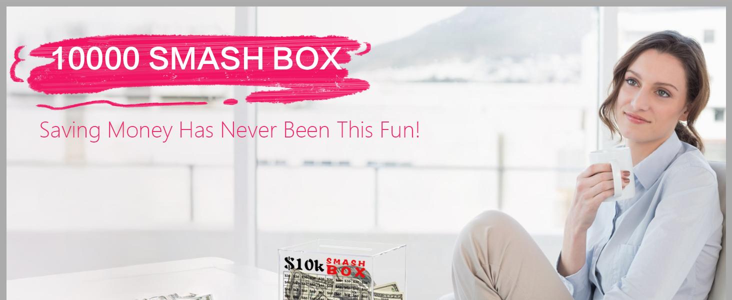 10k Smash Box for Money, Unbreakable Piggy Bank for Adults Save $10,000 Money Saving Challenge Box, Clear Acrylic Saver Box for Cash Must Break to Open 10k Smash Box for Money, Unbreakable Piggy Bank for Adults Save $10,000 Money Saving Challenge Box, Clear Acrylic Saver Box for Cash Must Break to Open