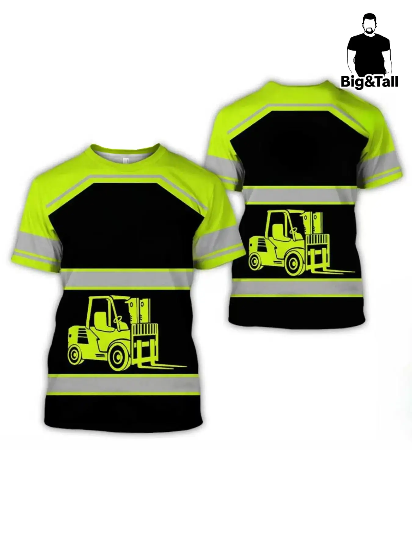 Professional Forklift Driver Workwear Uniforms T-Shirt, Classic, Polyester Quick-Dry Fabric, Casual Long Sleeve Tee, Clothes