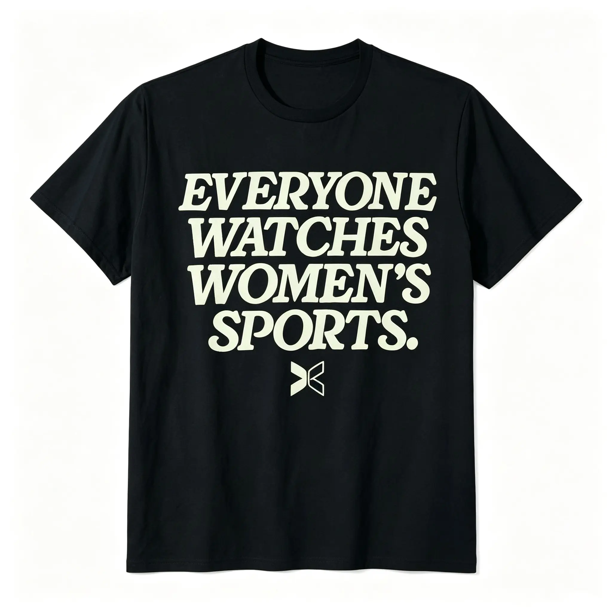 Women's Sports Graphic T-Shirt - Everyone Watches Sports Print, Minimalist Style, Casual Oversized Cut, Loose Fit, Short Sleeve, Round Neck, Machine Wash Streetwear Top