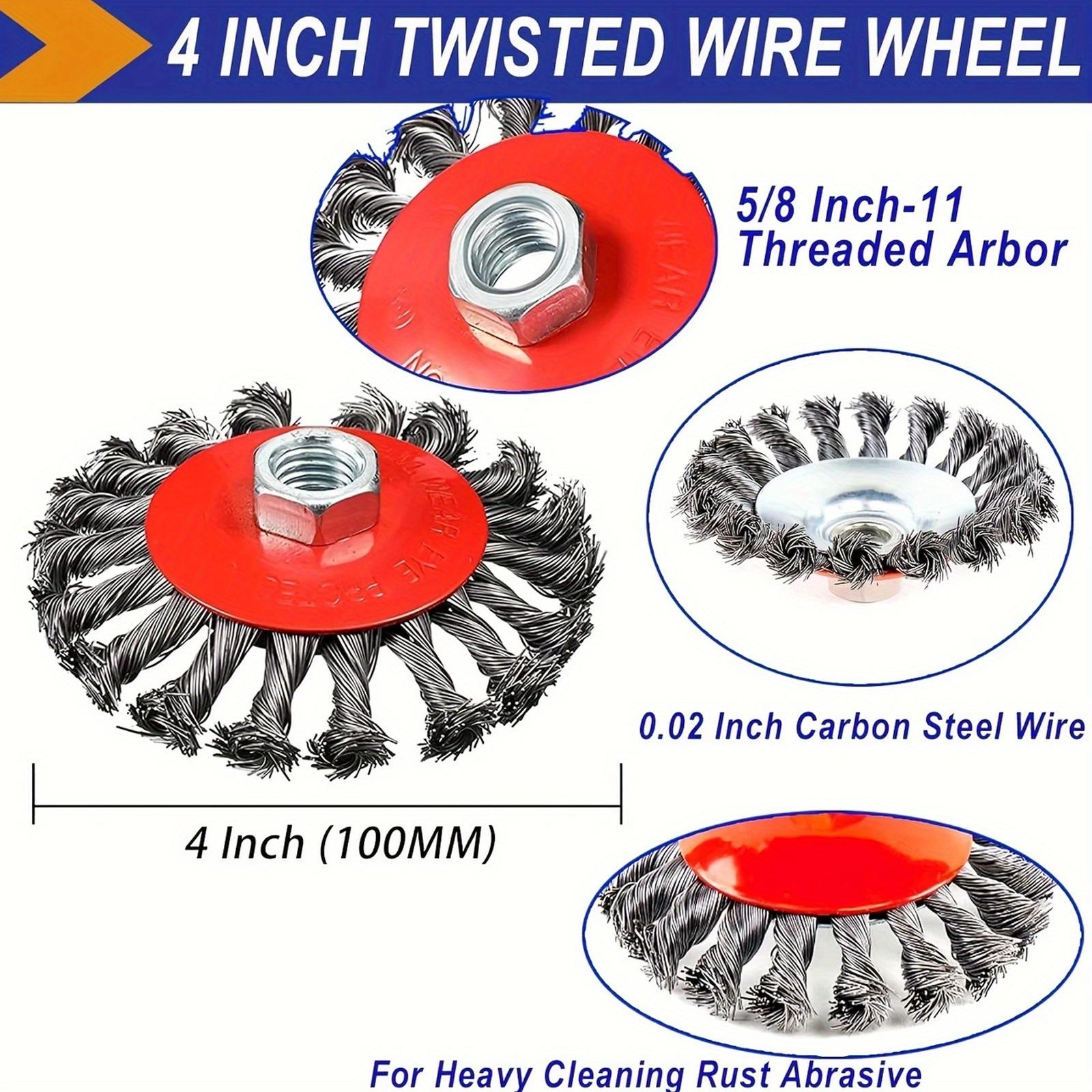 4" Wire Wheel Cup Brush Kit for Grinders, Stainless Steel Heavy-Duty, Metal Cleaning, Rust & Paint Removal, Surface Prep, Polishing, Grinding, Professional & DIY Use, Ideal Gift for Mechanics, Craftsmen, Workshop, Car, Tools, Industrial, DIY Projects