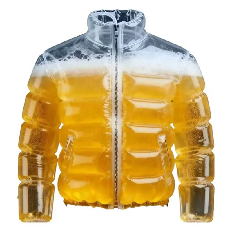 Transparent Beer-Filled Jacket for Pools, Beer Jacket, Transparent Beer Jacket, Water Floating Life Jacket