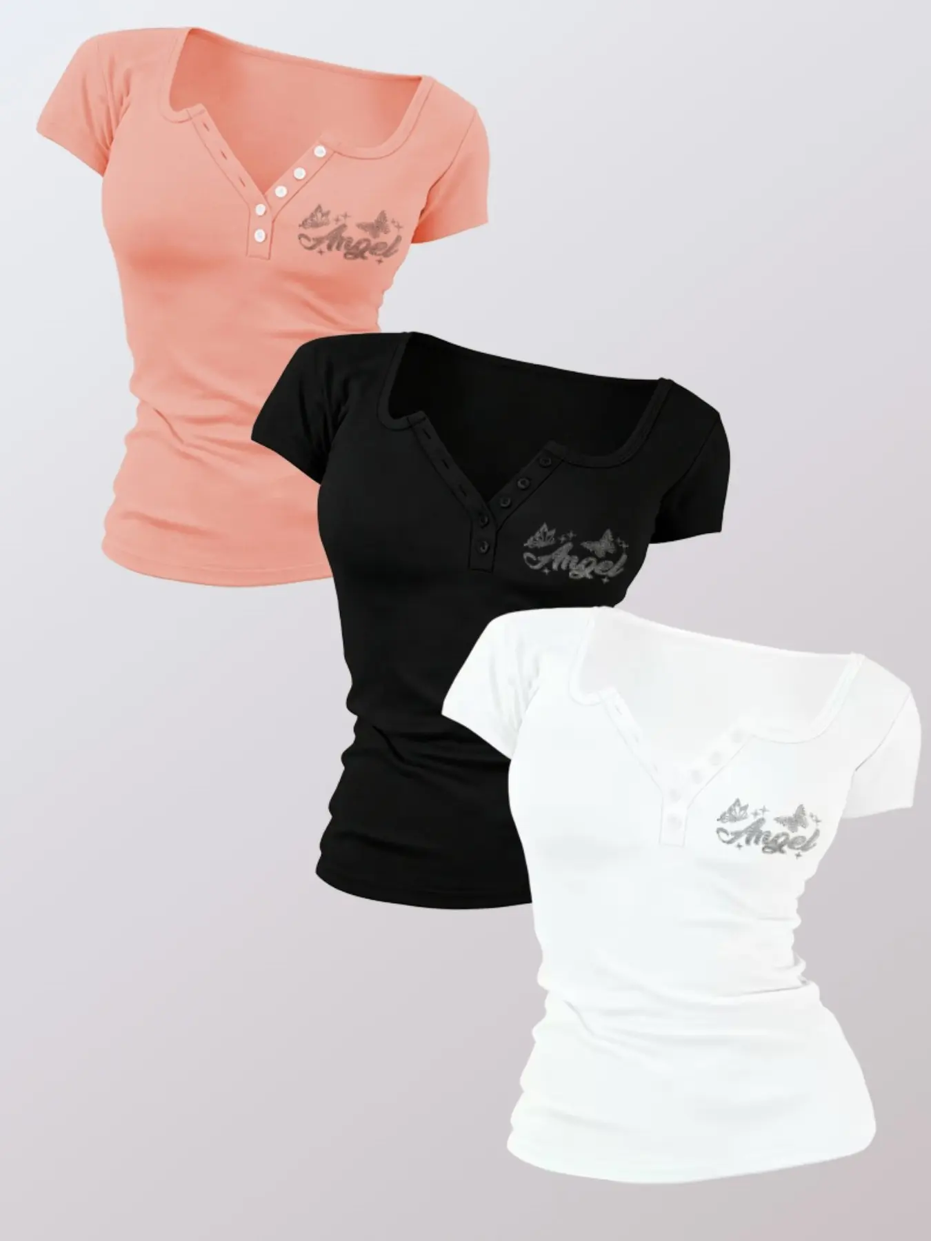 Women's Fitted Short Sleeve T-Shirt Tops, Sexy Geometric Print, Summer New Arrival, Breathable, Casual, Office Wear, Youthful Style