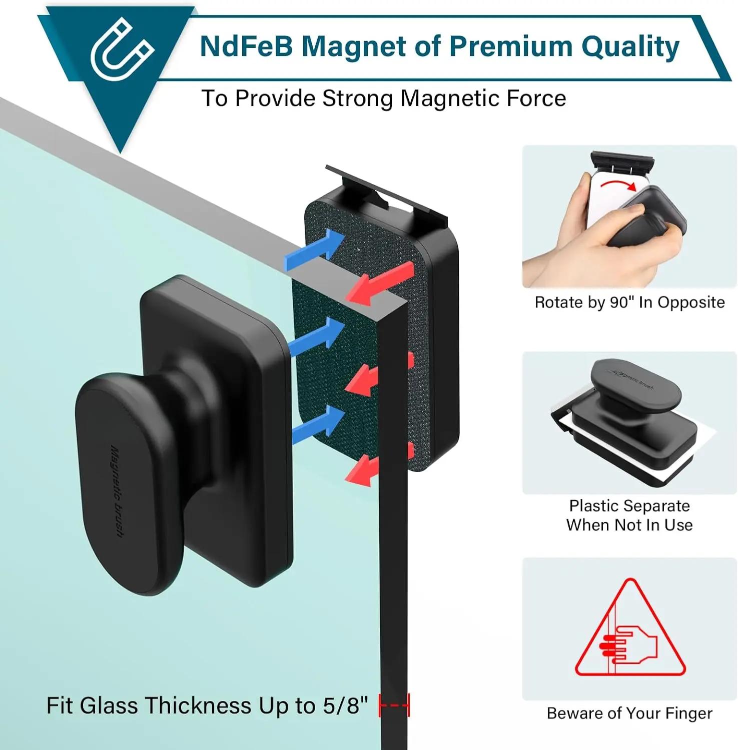 Aquarium Magnetic Glass Cleaner, Algae Scraper for Fish Tank Cleaning with Two Detachable Blade, Magnet Floating Design Scrubbing Brush