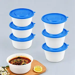 Disposable Soup Bowl Food Container, Leak-Proof Plastic Takeout Box with Lid, Microwave Safe, Ideal for Packing Meals and Storing Food