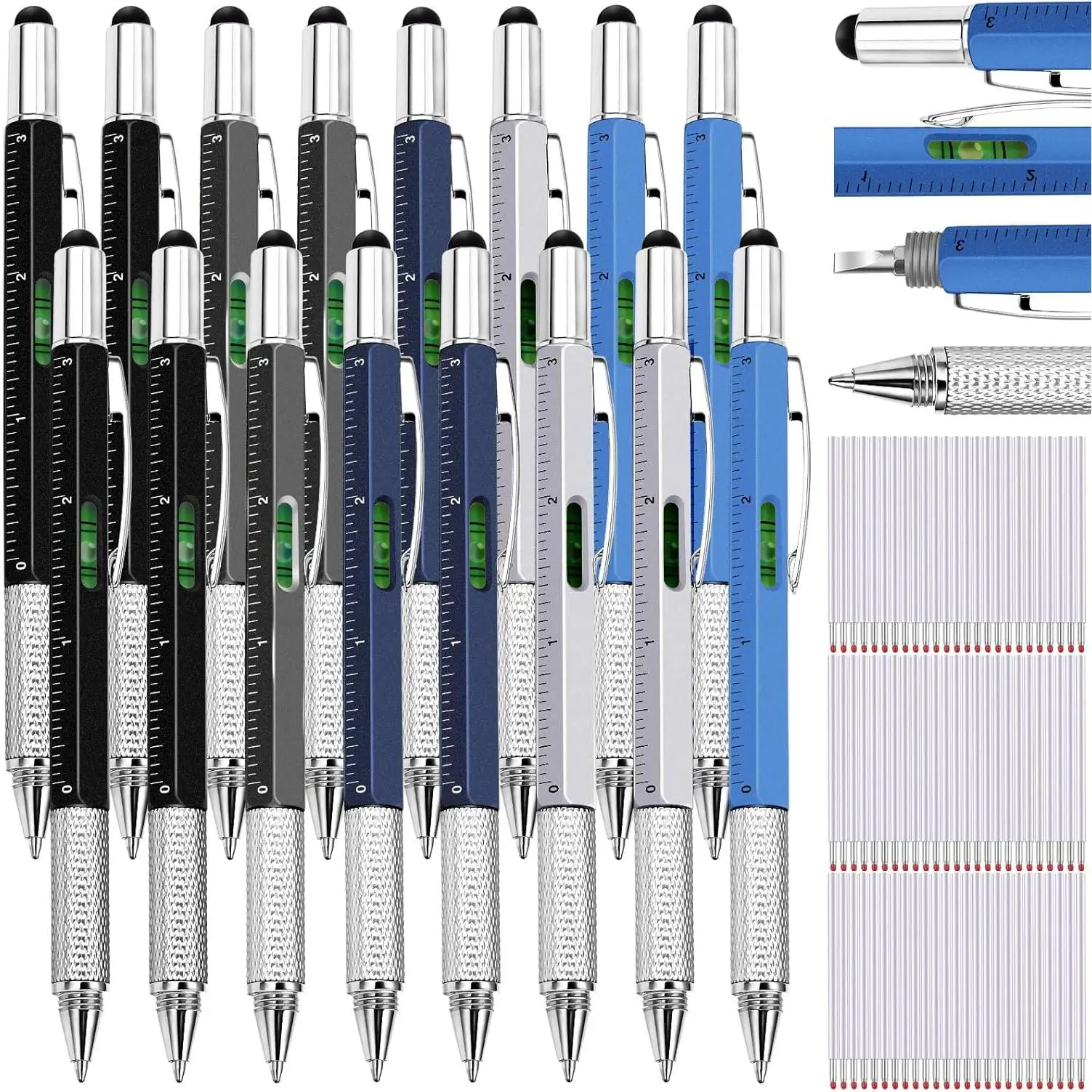 Black,gray,silver,blue